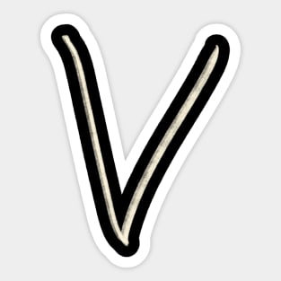 Hand Drawn Letter V Sticker